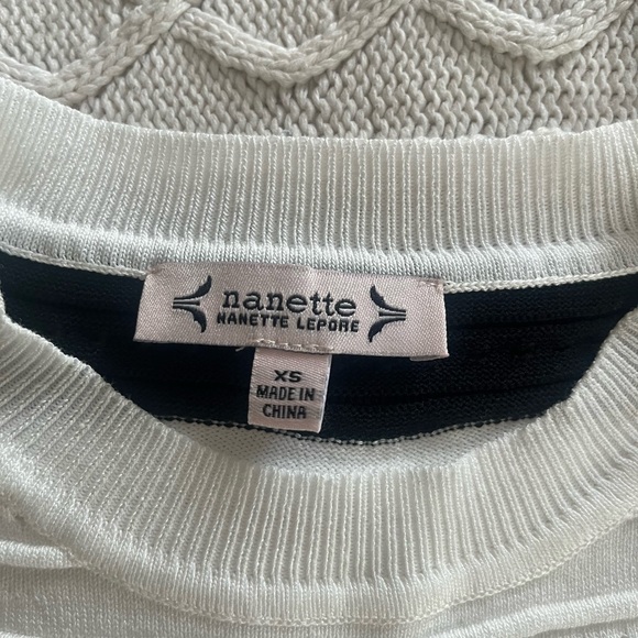 New! Nanette Lepore Designer Short Sleeve Woven Sweater Women’s Size XS - Picture 14 of 16